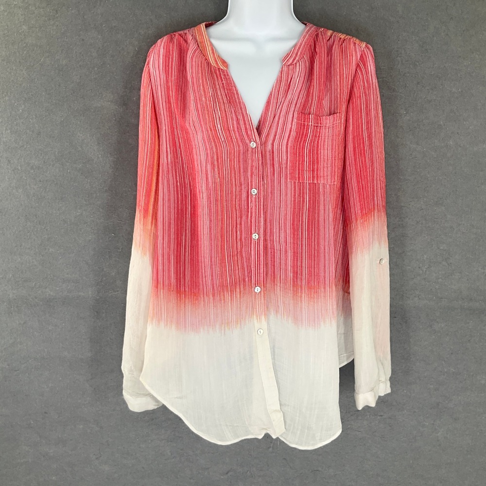 Zac & Rachel Top Womens Sz M Ombre Striped Lightweight Flowy‎ Hippie Bohemian